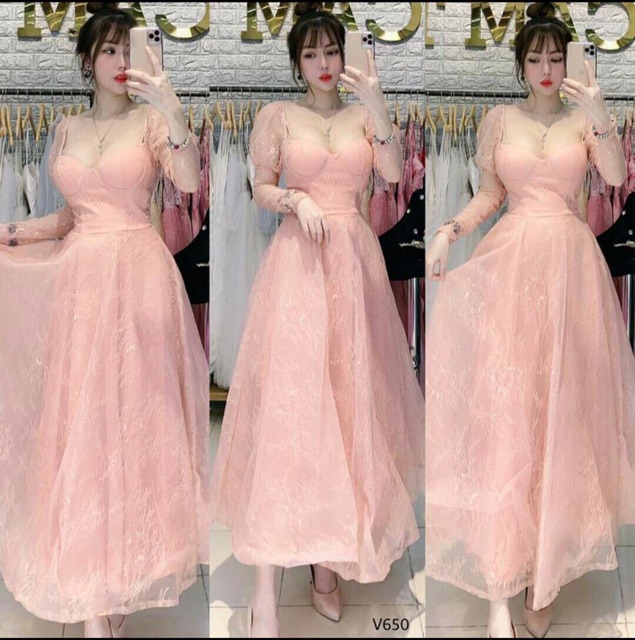 ẢNH VÀ VIDEO THẬT 10000% Đầm lưới phối ren kèm lót