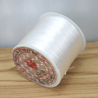 1 cuộn chun cước chỉ tơ co giãn màu trắng xâu vòng hạt vòng phong thủy các loại tiện lợi - shop kỳ lân