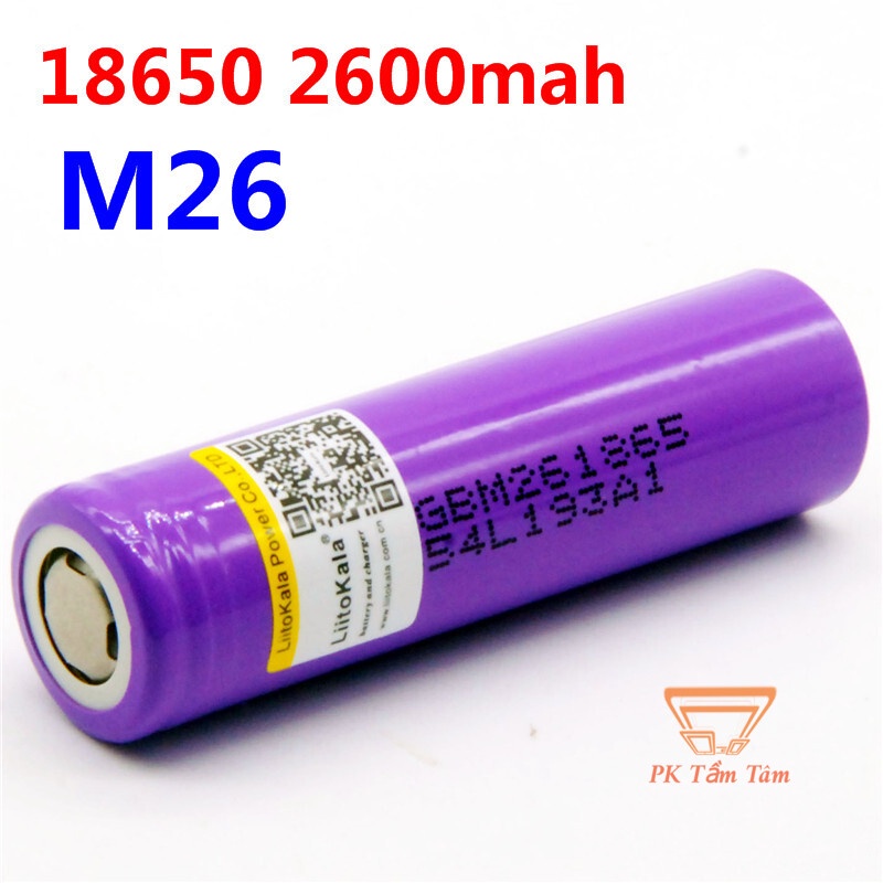 Pin Sạc LiitoKala M26 Lithium 2600MAH tốc độ xả 10A liên tục