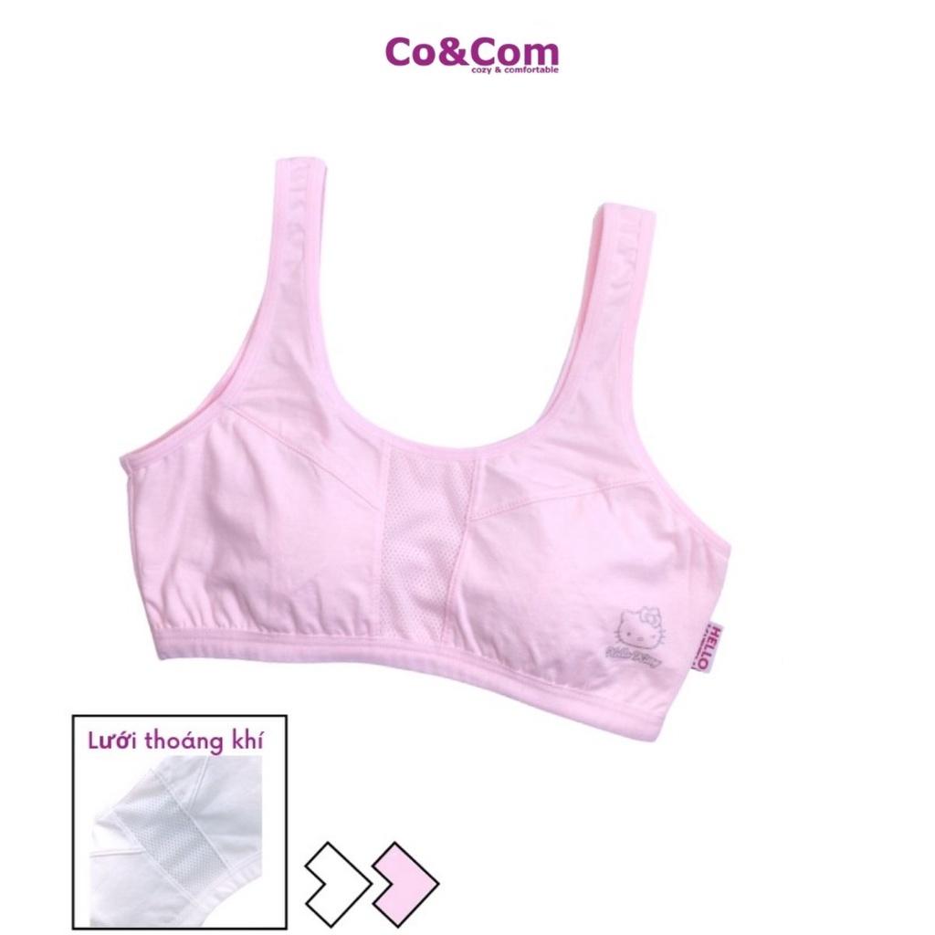 Áo Lá Học Sinh, Áo Lót Bé Gái Cotton Và Lưới Thoáng Khí Co&Com AL014 2 Lớp Mềm Mịn, Co Giãn | BigBuy360 - bigbuy360.vn