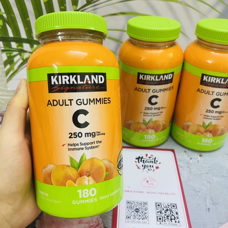 Vitamin C Kirkland 250 mg Hàng Mỹ 180 viên- bổ sung Vitamin cho bé dễ như ăn kẹo.