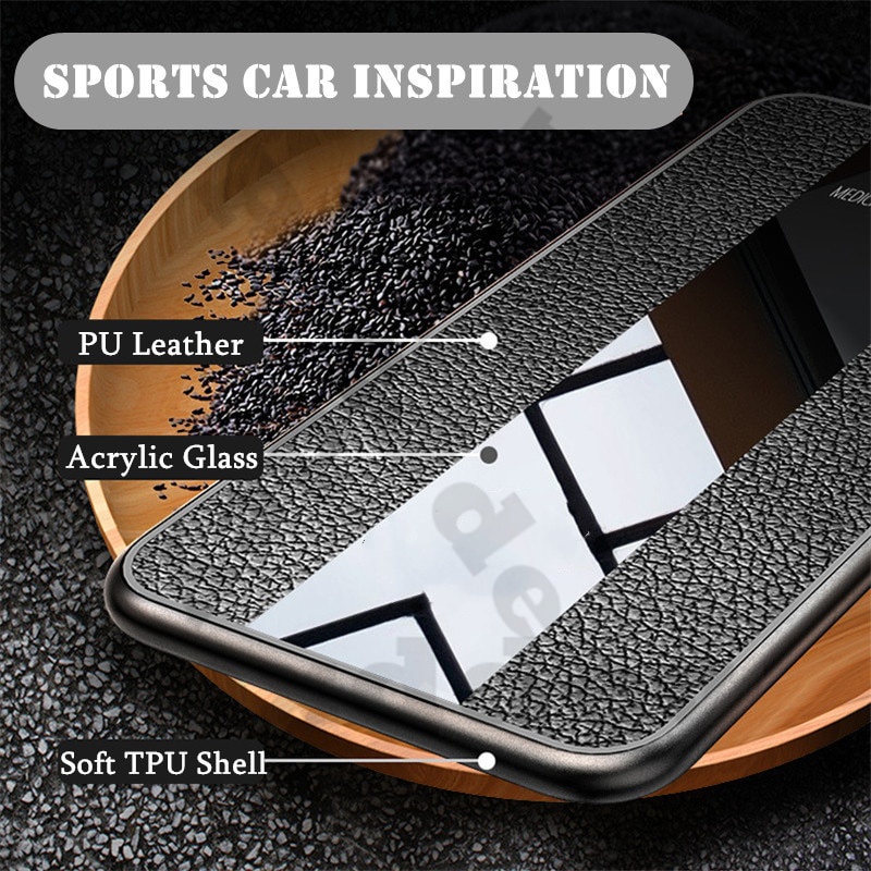 Ốp điện thoại da phối gương sang trọng cho Huawei Mate 10 20 Lite Mate 40 30 Pro P Smart 2019 Z