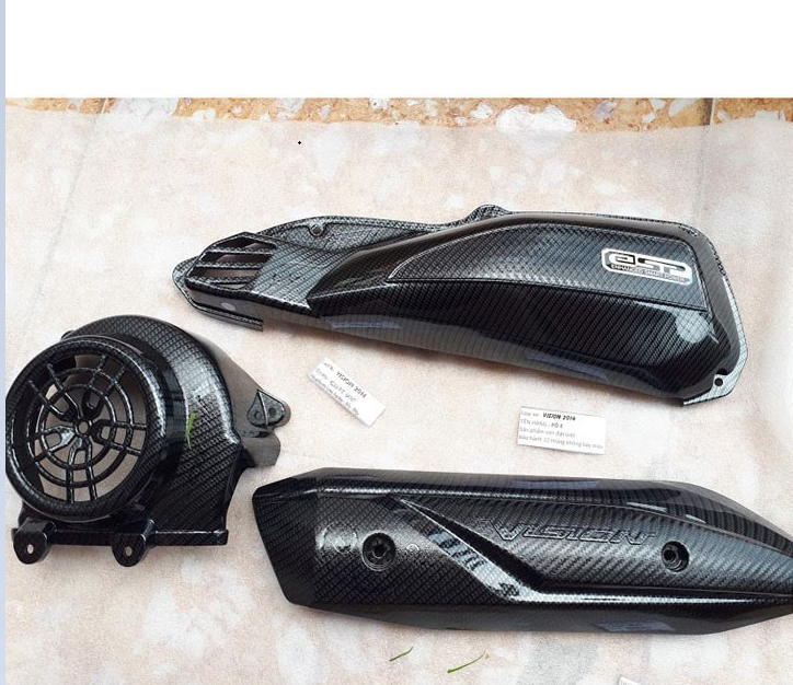 Combo 3 món Xe VISION 2015-2020  . Màu: Trắng Inox & Đen Carbon. HÀNG CTY