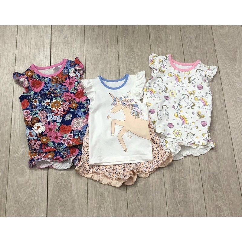 Bộ cộc tay xuất dư cho bé gái siêu xinh size từ 10-30 cân