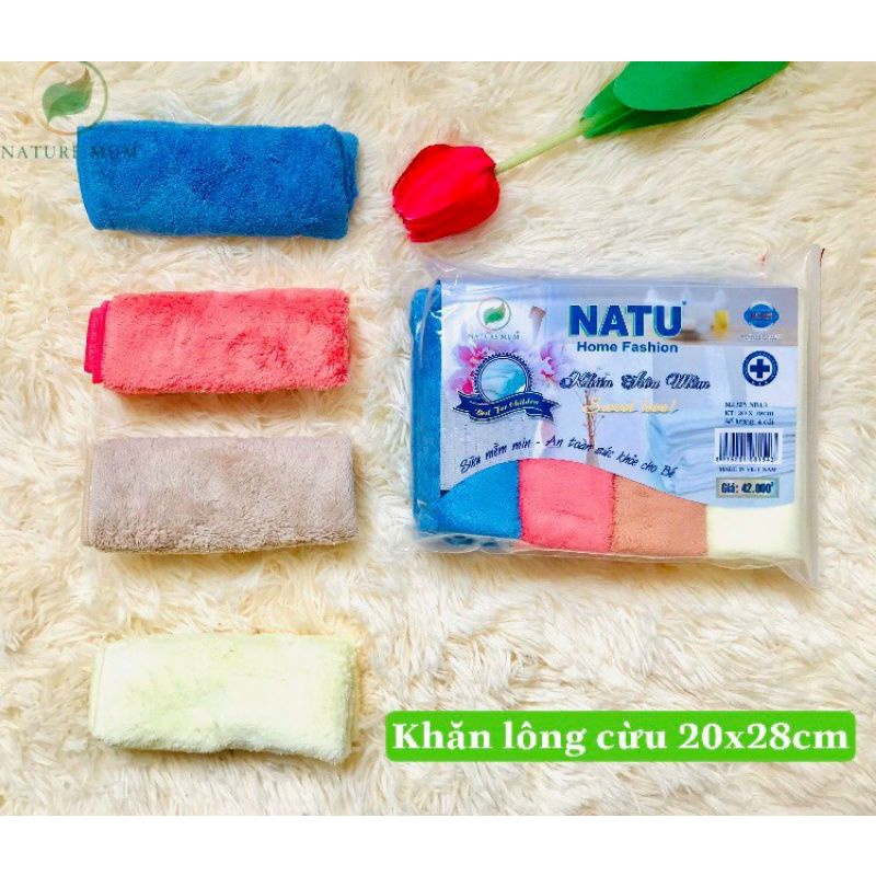 (SIÊU HOT) KHĂN LÔNG CỪ CAO CẤP CHO BÉ NATU KÍCH THƯỚC 20×28cm MỀM MỊN THẤM HÚT CỰC TỐT
