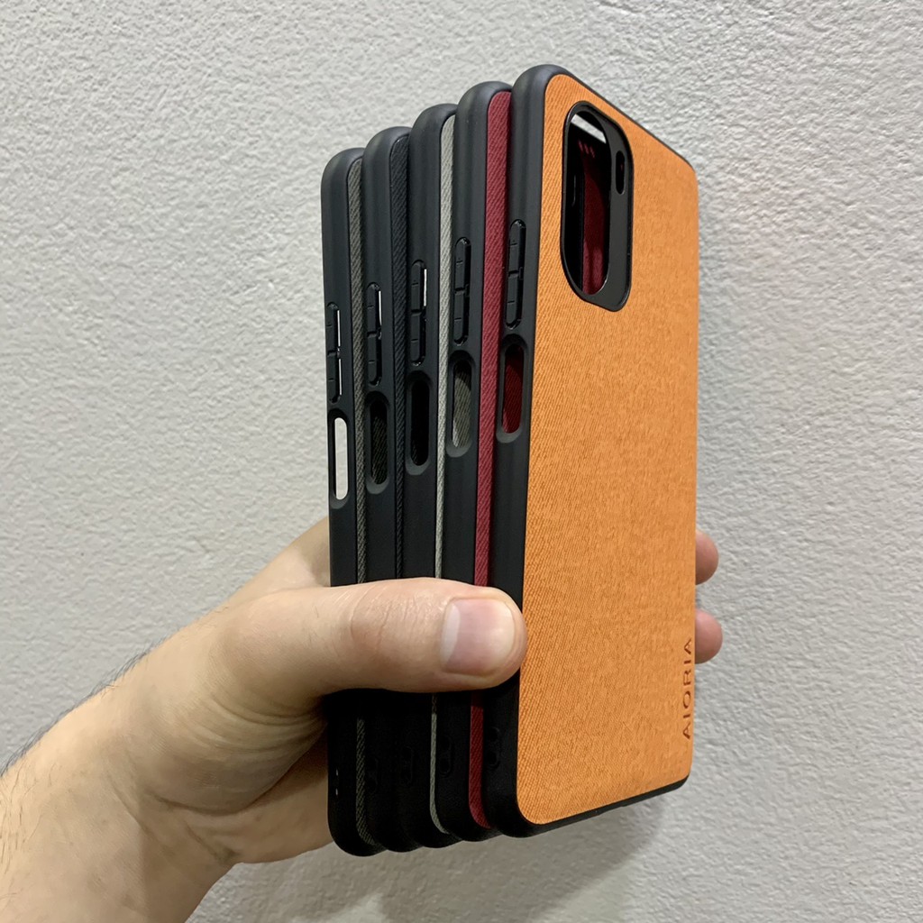 Ốp lưng AIORIA Xiaomi Poco F3 / Redmi K40 / K40 Pro / K40S / Poco F4 / F4 GT, Viền cao su lưng giả vải cực đẹp