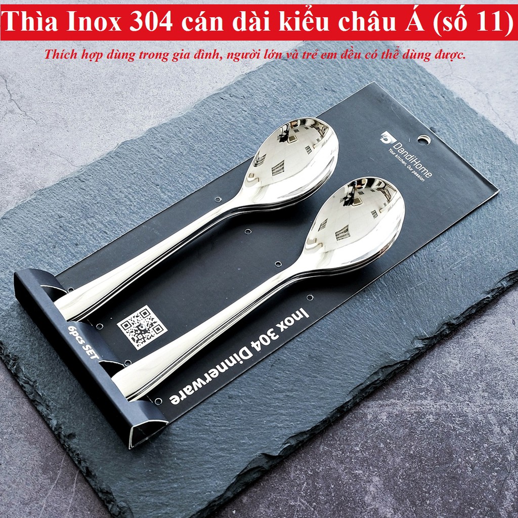 Bộ 6 thìa muỗng inox 304 DandiHome 2020 cao cấp, sang trọng, tinh tế