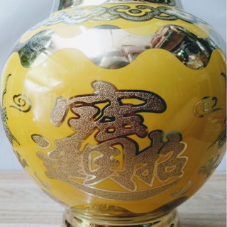 BÌNH HOA SỨ 3D VÀNG RỒNG