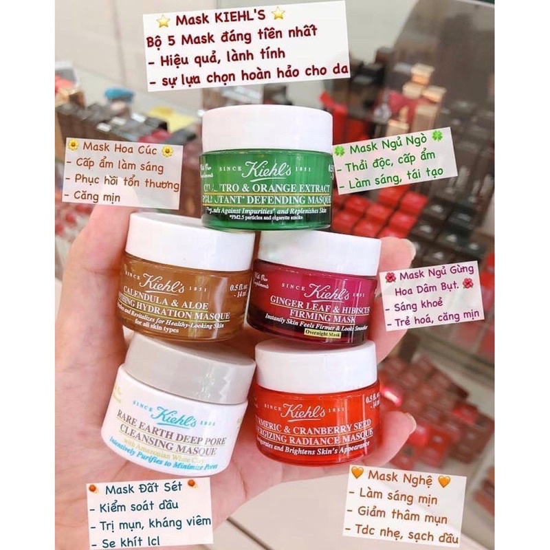 Mặt nạ Kiehl's - Minisize Mặt nạ Đất Sét -  Mặt Nạ Hoa Cúc - Mặt Nạ Bơ - Mặt Nạ Nghệ