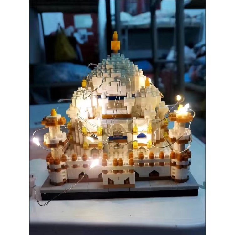 Đồ chơi lắp ráp đền Taj Mahal Leqiazhixing 2688 miếng có đèn