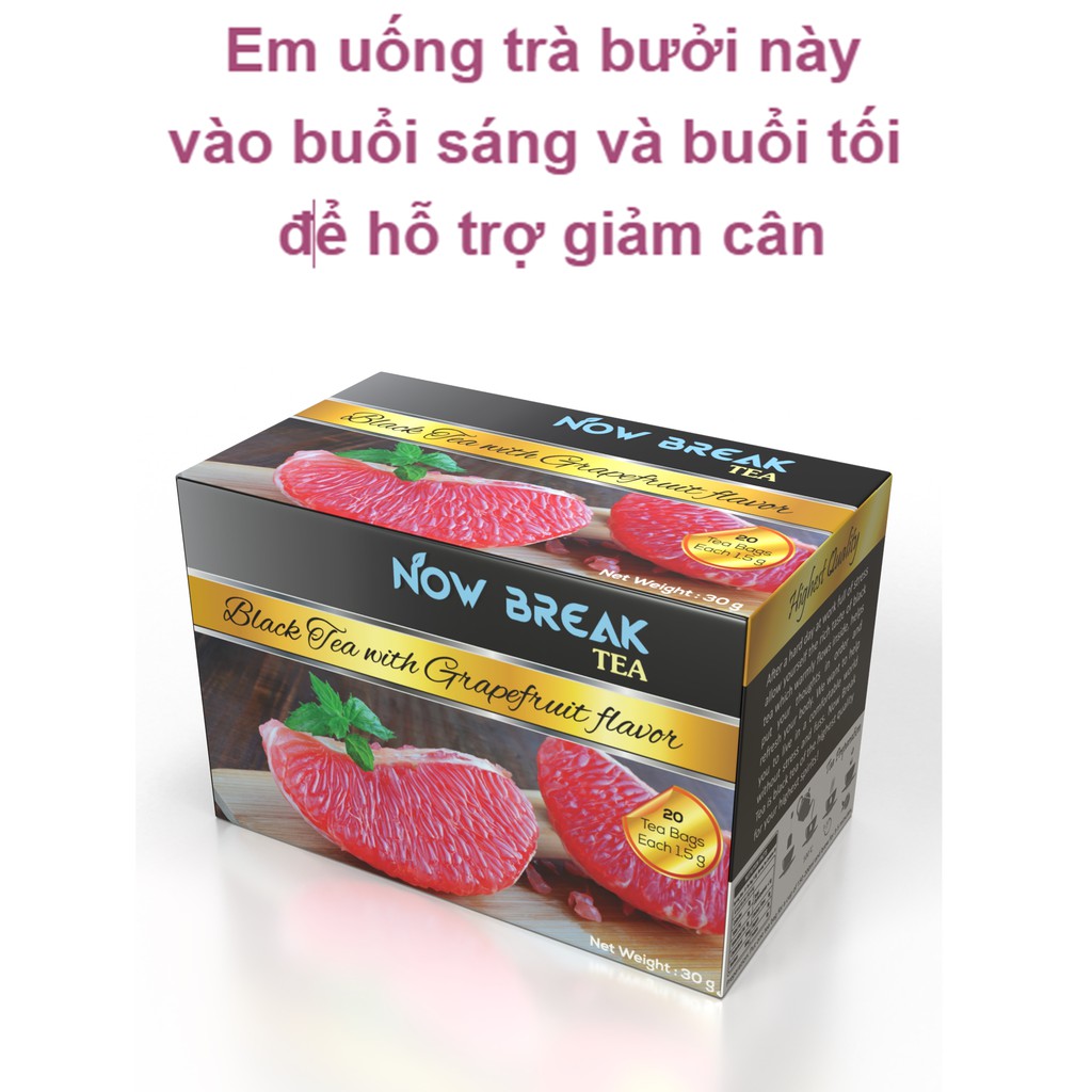 Trà BƯỞI Now Break Tea -kiểu trà Trà Anh quốc AHMAD TEA BƯỞI (Grapefruit Tea) (20 bao thiếc riêng, 30