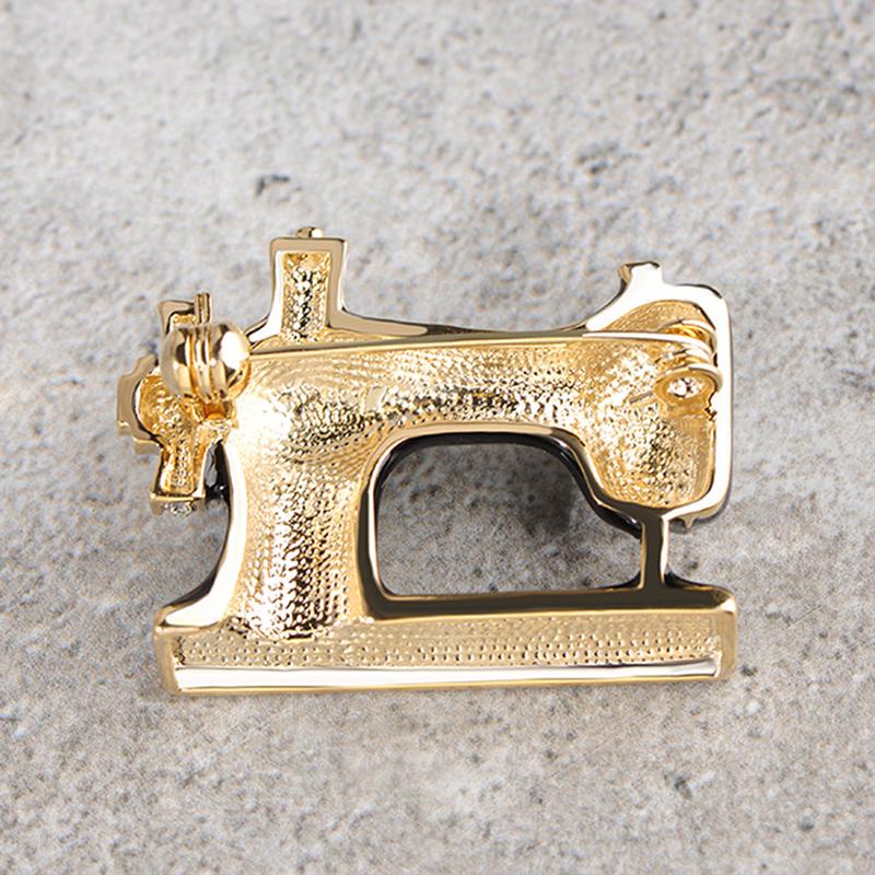 Trâm Cài Áo Hình Máy May Đính Pha Lê Phong Cách Vintage Thời Trang