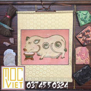 Tranh Đông Hồ Lợn uống nước