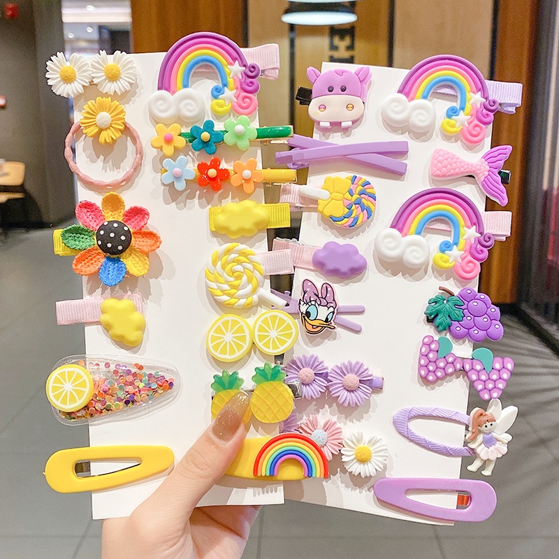 Set 14 kẹp tóc hình trái cây dễ thương thời trang cho bé gái