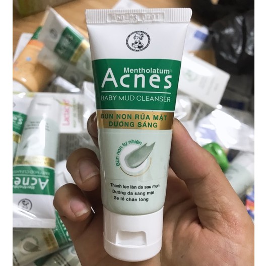 Bùn non rửa mặt dưỡng sáng da Acnes Baby Mud Cleanser 25g