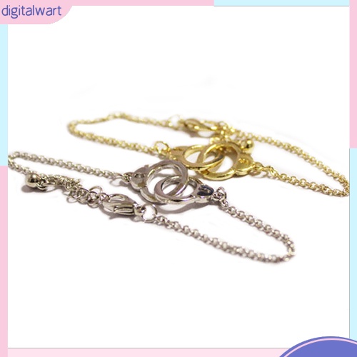 Vòng tay hợp kim thiết kế móc khóa hình chiếc còng cá tính trẻ trung dành cho nữ