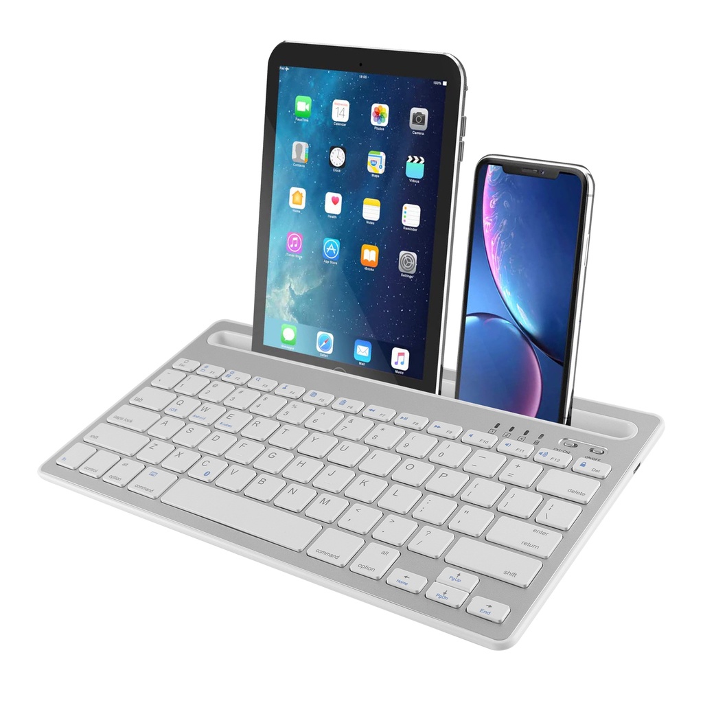 Bàn Phím Bluetooth Không Dây 2 Trong 1 Đa Năng Cho Máy Tính / Laptop / Máy Tính Bảng