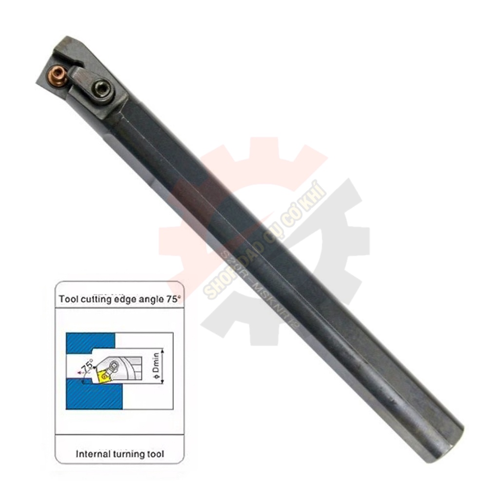 Cán dao tiện chạy ngoài, móc lỗ dùng để lắp mảnh SN12/SNMG12 đầy đủ hướng và kích thước
