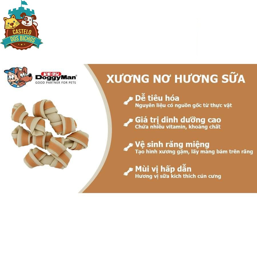 BÁNH THƯỞNG XƯƠNG NƠ HƯƠNG SỮA DOGGY MAN GIÀU DINH DƯỠNG -THƠM MIỆNG - BỔ SUNG CANXI CHO CHÓ