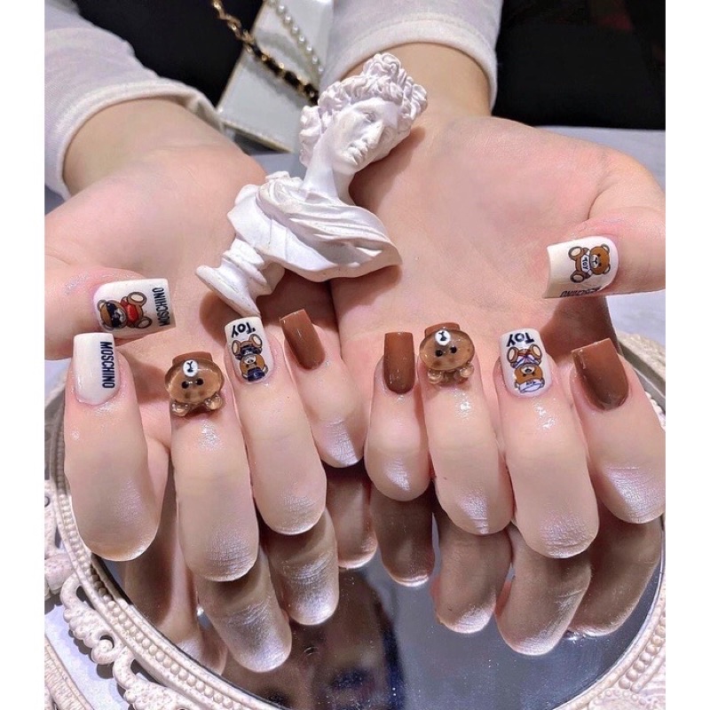 Phụ kiện gấu nâu trang trí móng tay