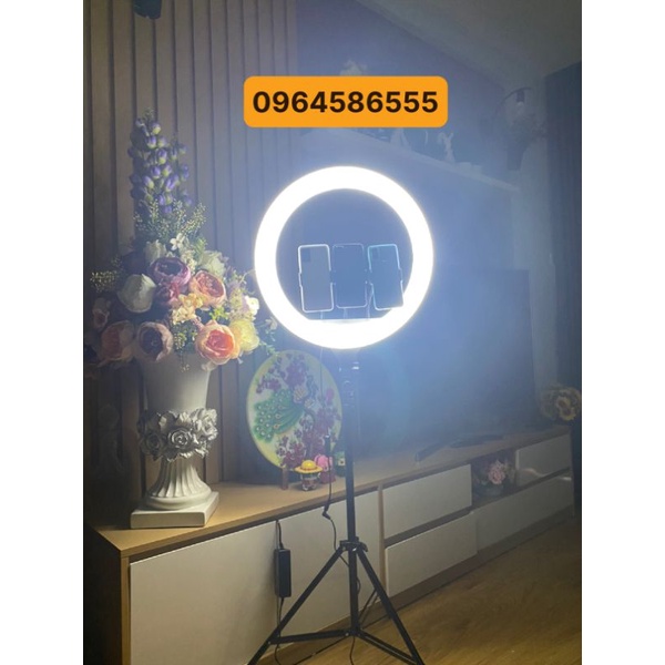 Đèn livestream 45cm , Đèn live stream size45 cm live stream 3 điện thoại cùng lúc