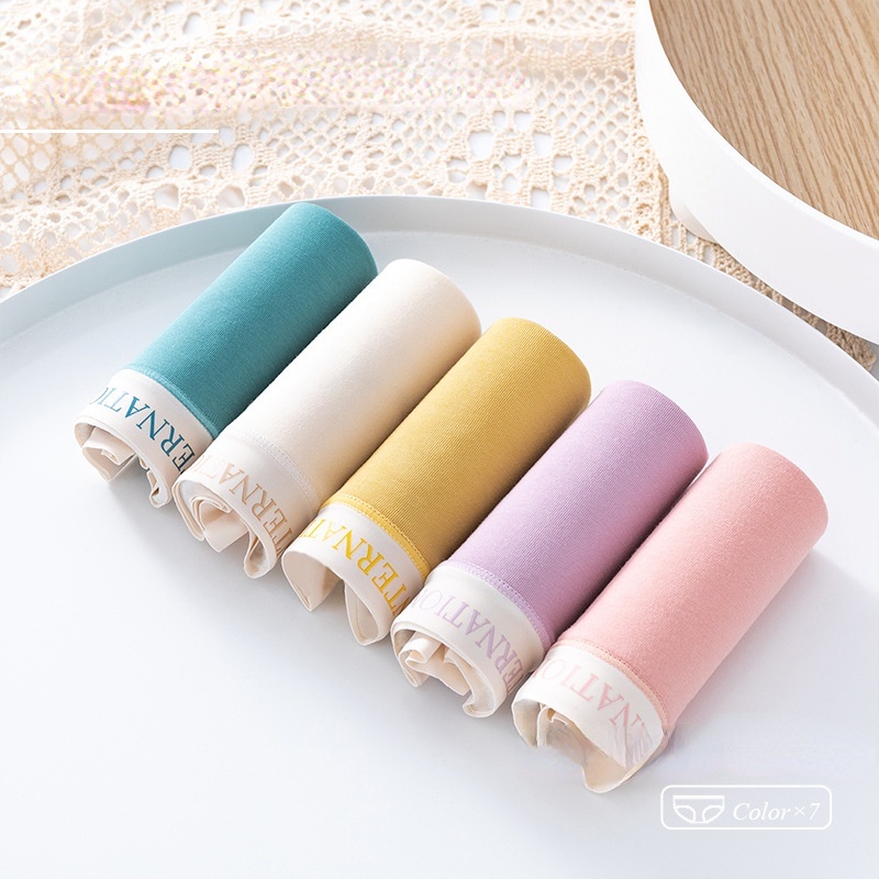 Quần Lót cotton Không Đường May Mềm Mại Màu Trơn Đơn Giản Thoáng Khí Thoải Mái Cho Nữ