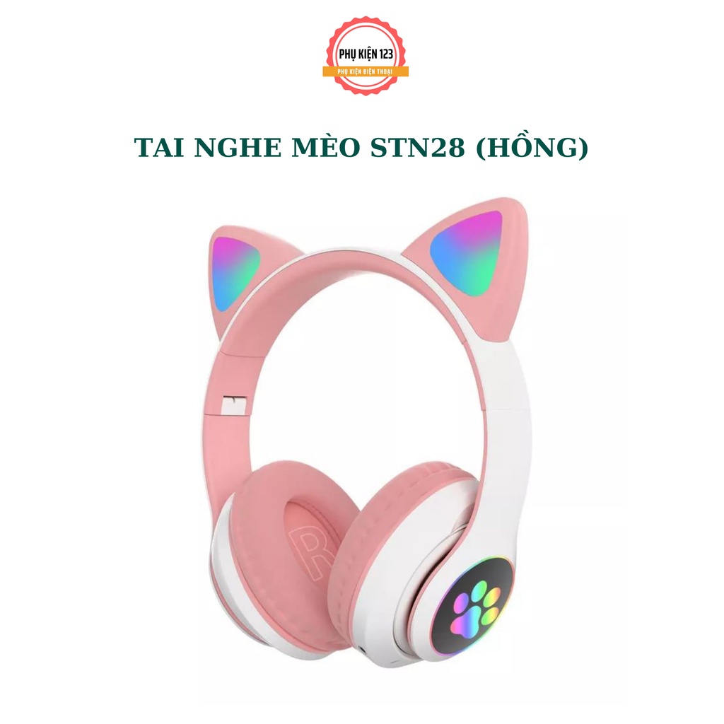 Tai nghe chụp tai không dây bluetooth STN28 màu sắc cute,âm thanh ấm bass mạnh- Phụ Kiện 123