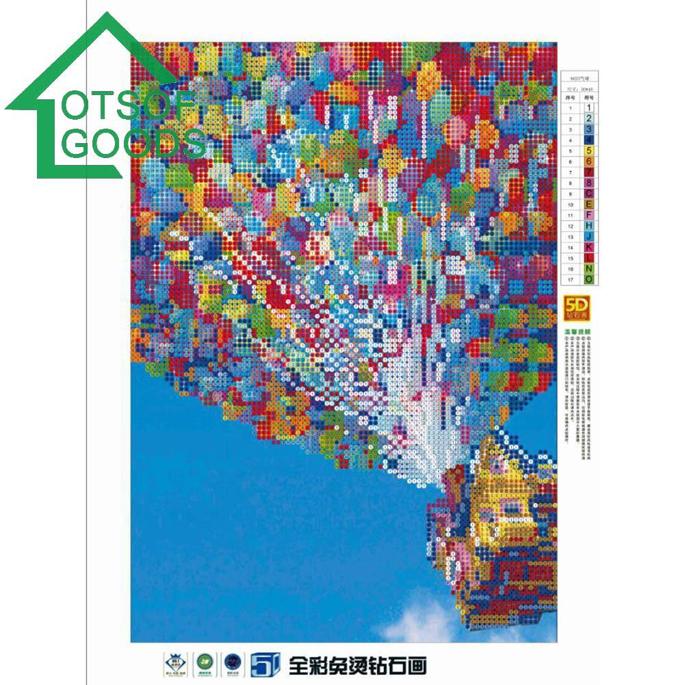 Tranh thêu trang trí thủ công 5D hình ngôi nhà