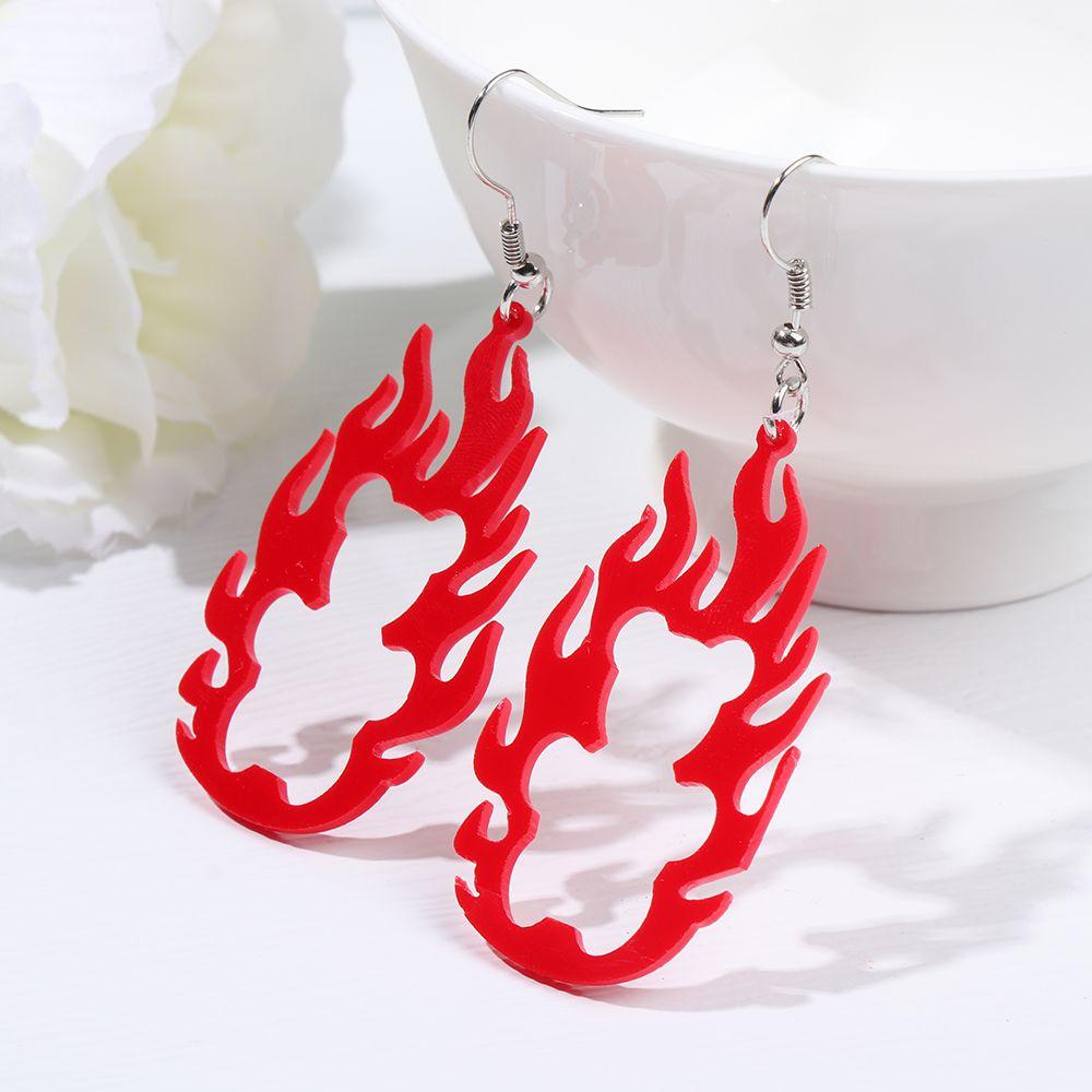 Bông Tai Acrylic Hình Ngọn Lửa Thời Trang Sáng Tạo