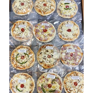 Pizza làm sẵn các vị bò, xúc xích, hải sản size 16cm