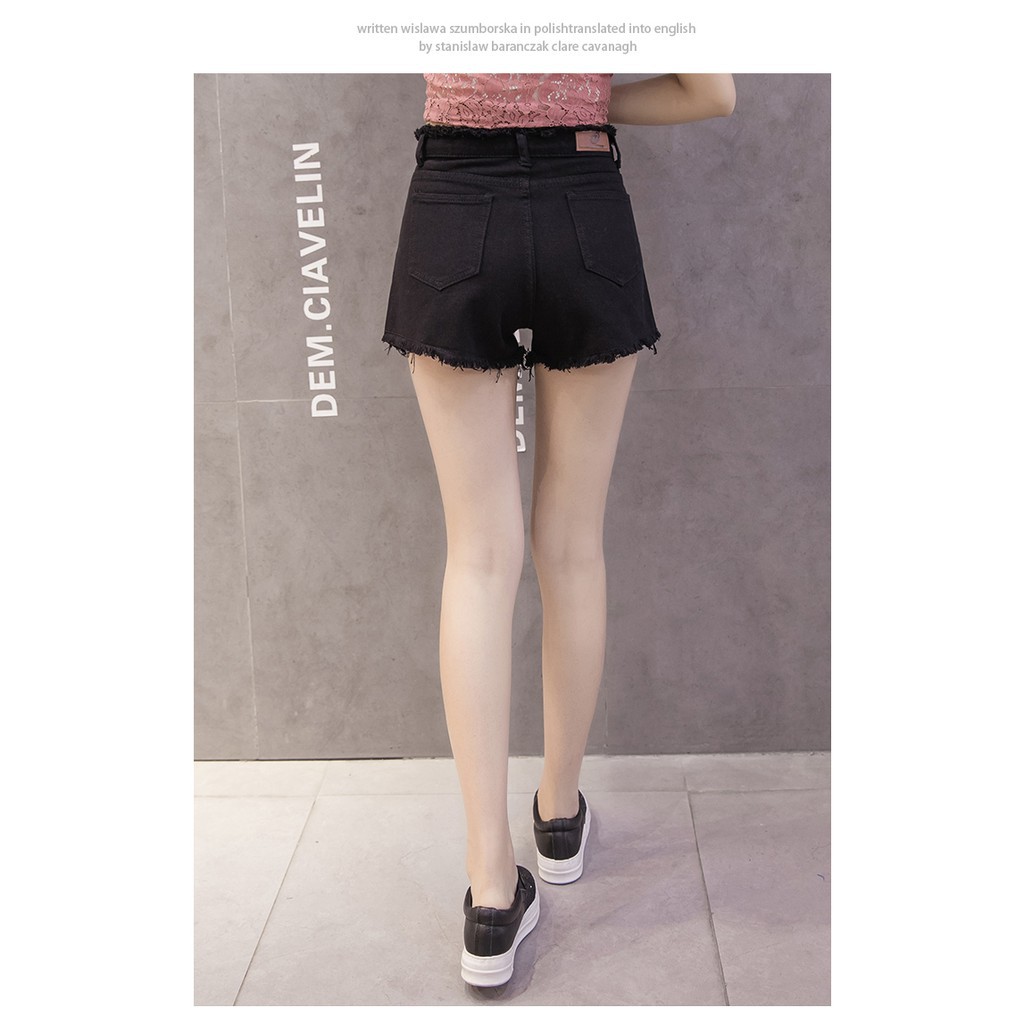 Quần Sọt Denim Lưng Cao Thiết Kế Dáng Rộng Có Size Lớn | BigBuy360 - bigbuy360.vn