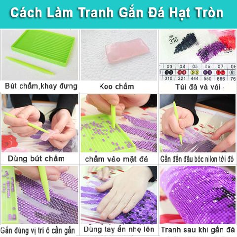 Tranh Đính Đá THUẬN BUỒM XUÔI GIÓ. Kích Thước: 1m3 x 65cm - 1m5 x 70cm - 2m x 85cm