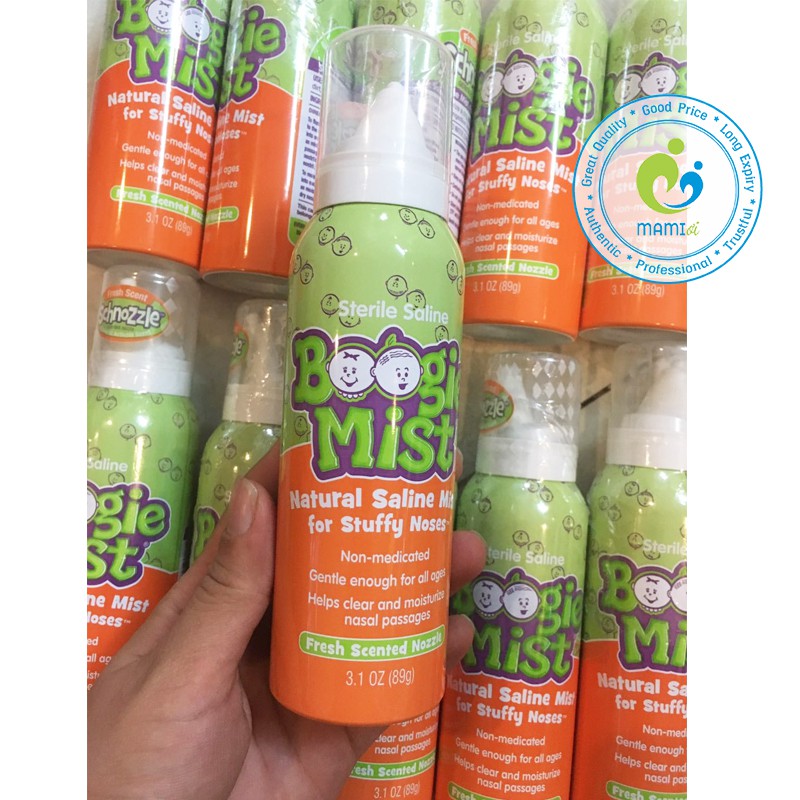 Xịt muối mũi lô hội/ nho vệ sinh, giảm vie^m, sổ, nghẹt mũi cho bé từ sơ sinh Zarbee's (88ml)/Boogie Mist (89g), USA