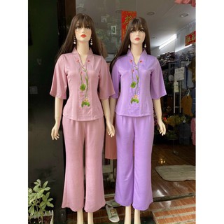 Đồ Lam Đi Chùa # Bà Lai Lụa Đũi Cao Cấp