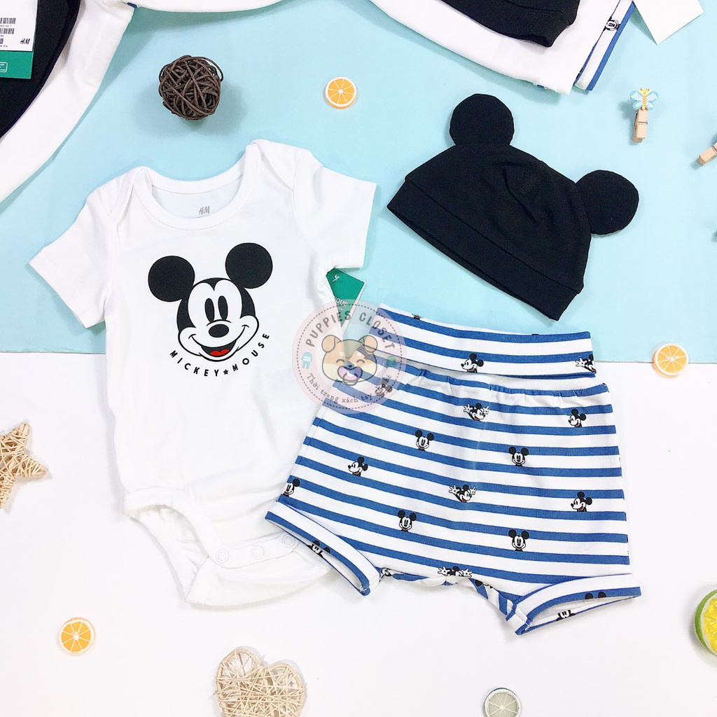Set bodysuit chuột Mickey màu trắng HM