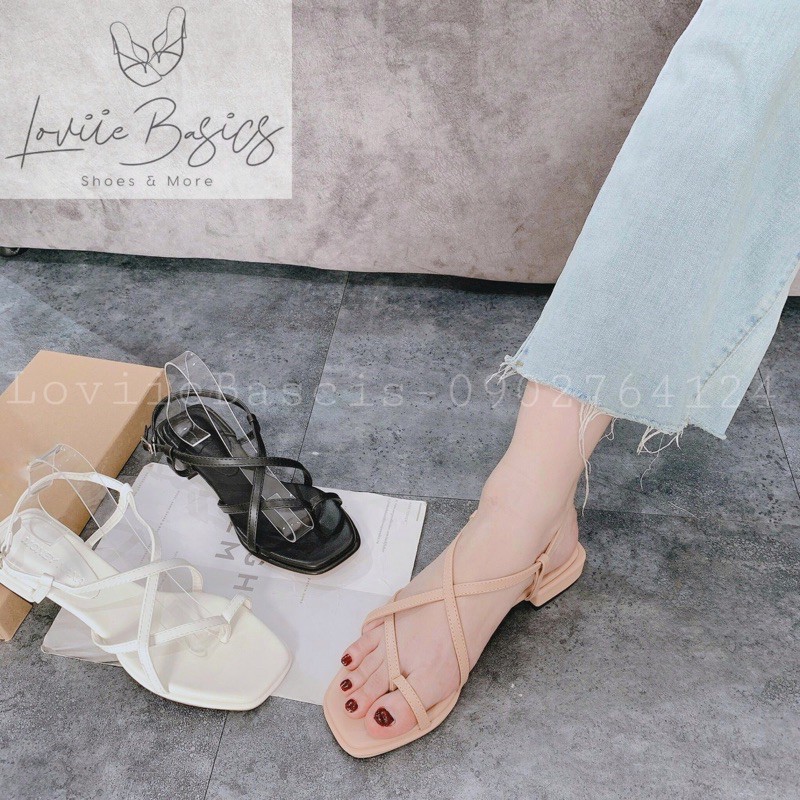 GIÀY SANDAL NỮ LOVIIEBASICS - SANDAL QUAI MẢNH XỎ NGÓN - SANDAL XỎ NGÓN NỮ ĐẾ BỆT S200612