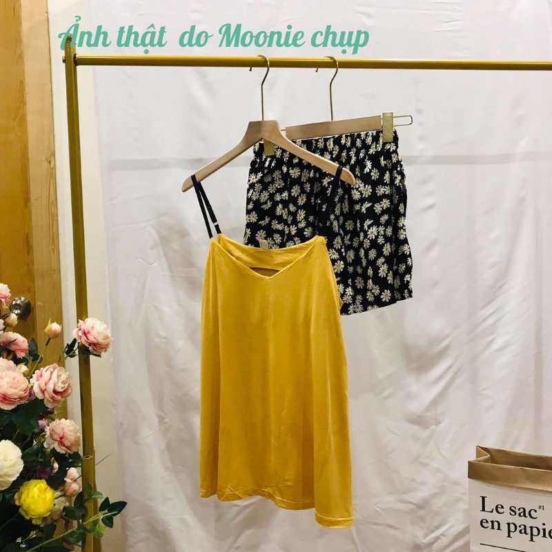 [5 Màu] Bộ Đồ Ngủ Nữ 2 Dây/ Bộ mặc Nhà Nữ Hè Chất Cotton Đẹp (Có Miếng Lót Ngực) | BigBuy360 - bigbuy360.vn