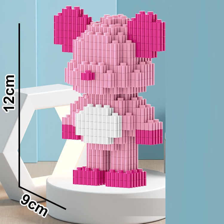 Đồ chơi mô hình Gấu Bearbrick 3D size 12cm lắp ráp xếp hình bear brick mini 3D dễ thương