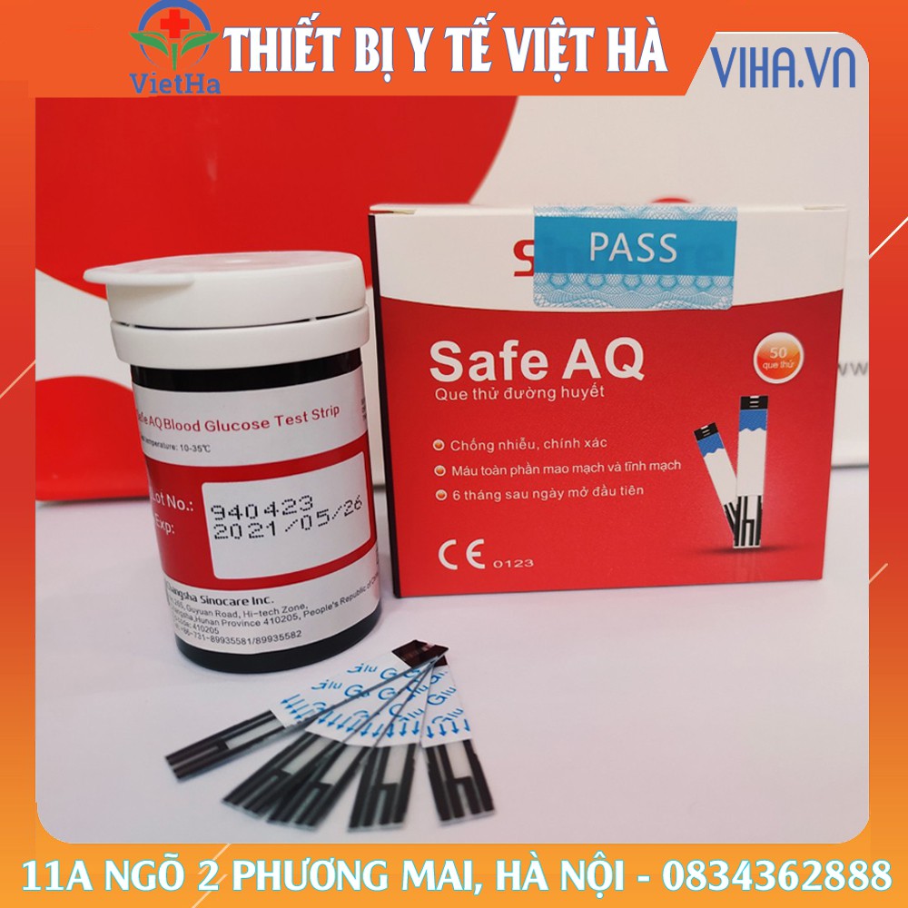 Máy đo đường huyết Sinocare Safe AQ + 50 que thử + 50 kim- thiết bị y tế việt hà