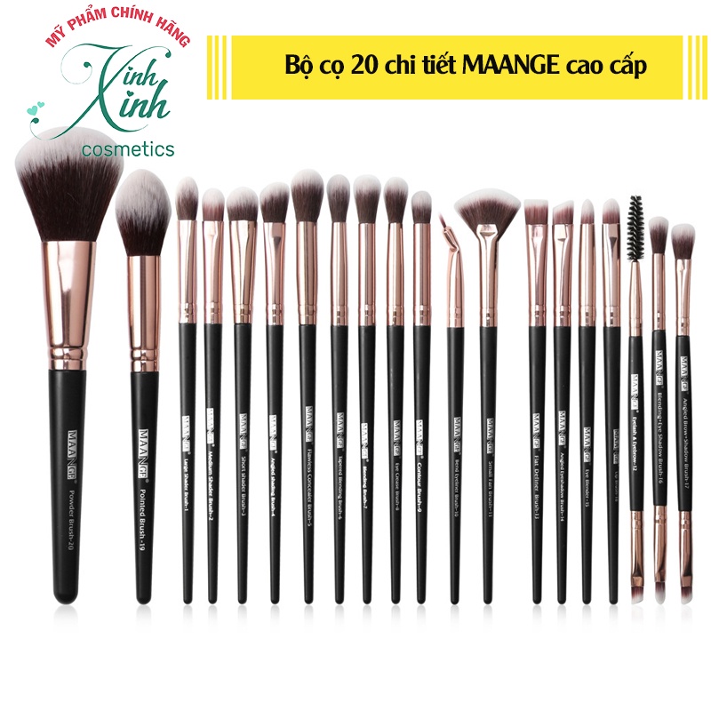 [chính hãng] Bộ 20 cọ trang điểm highlight cao cáp MAANGE - hàng xịn xò