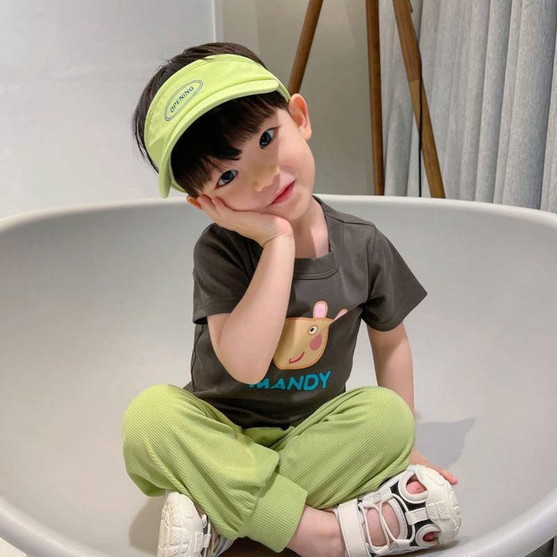 Áo Thun Cotton Tay Ngắn Cổ Tròn Màu Trơn Thời Trang Mùa Hè Hàng Mới Dành Cho Trẻ Em