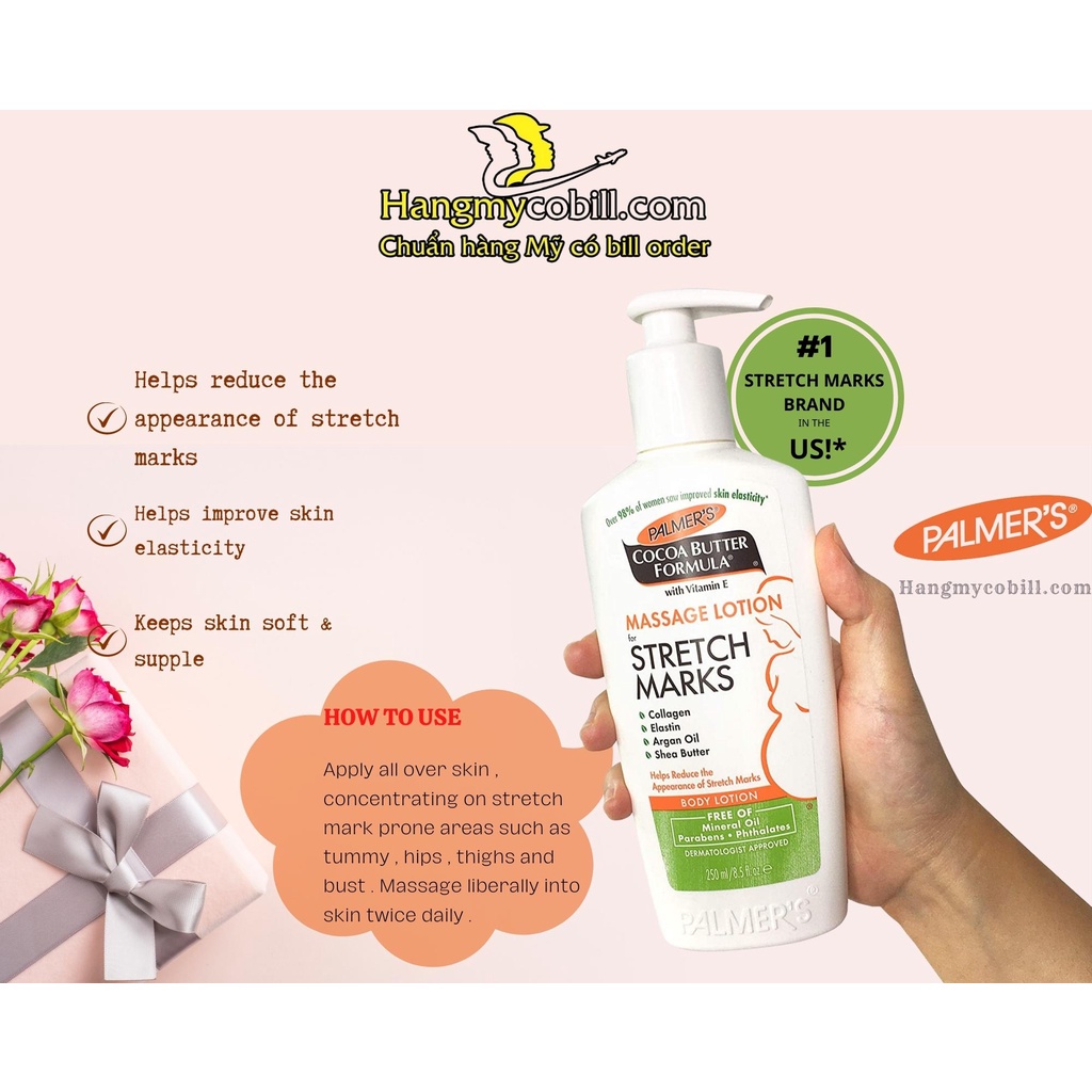 KEM CHỐNG RẠN DA CHO BÀ BẦU PALMER'S COCOA BUTTER FORMULA 250ML