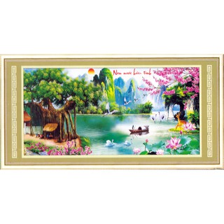 Tranh Đính Đá ABC 3D Non Nước Hữu Tình Y336 , H1027 (KHÁCH TỰ ĐÍNH) KT:110X52CM