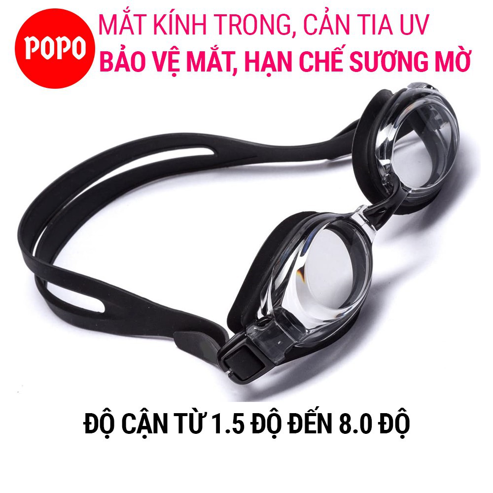 Kính bơi cận người lớn nam nữ trẻ em 5100 POPO kiếng có độ thị từ 1.5 đến 8.0 chống UV