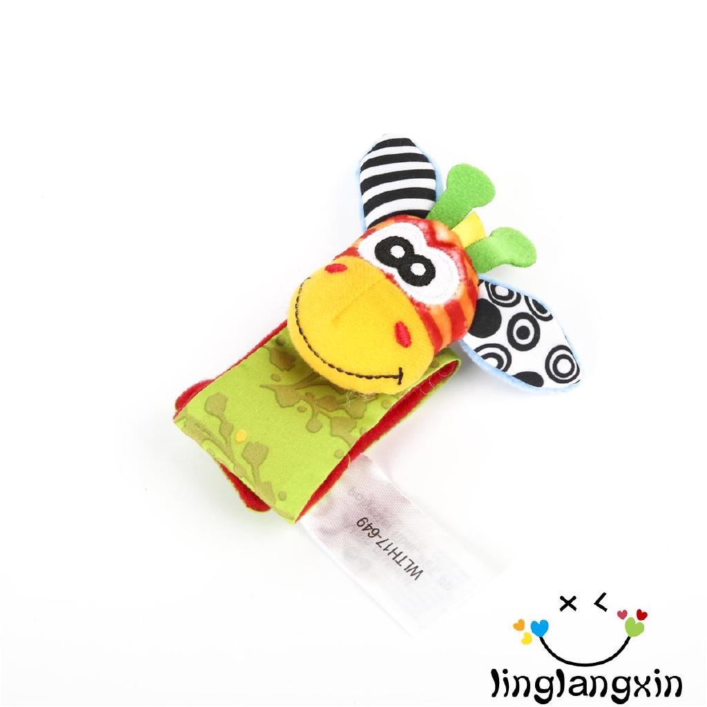 Cặp băng quấn cổ tay/chân trang trí hình động vật nhồi bông dễ thương cho bé