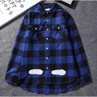 Áo flannel OFF WHITE spray