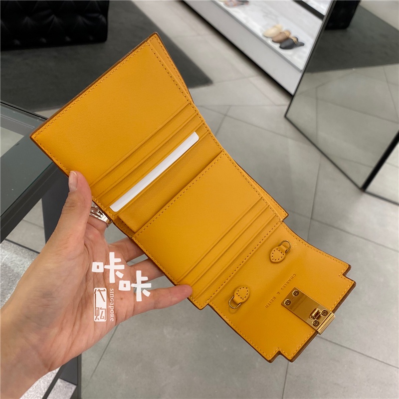 ✿♣Cnk Singapore Năm 2021 CK Mới610770508Ví Đựng Thẻ Nhiều Ngăn Phối Dây Xích Có Khóa Cho Nữ