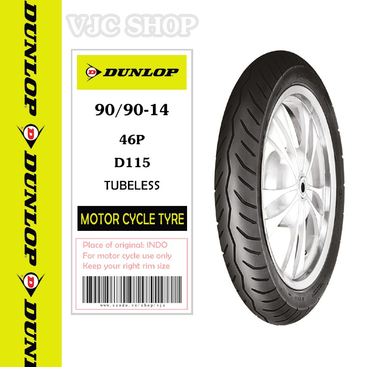 Vỏ xe máy Dunlop D115 90/90-14 MC 46P TL