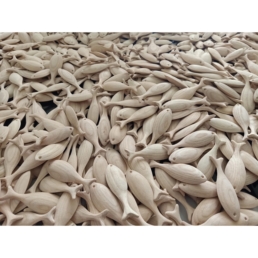 Cá gỗ tần bì trang trí hàng nguyên khối 9cm,cá gỗ decor làm đồ trang trí handmade, cá gỗ làm móc khoá xinh