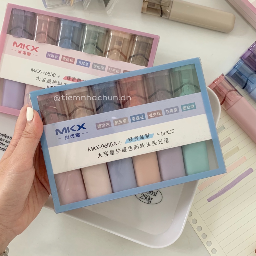 SET 6 BÚT HIGHLIGHT MKX LIGHT BABY COLORS (ảnh thật) - Tiệm nhà Chun